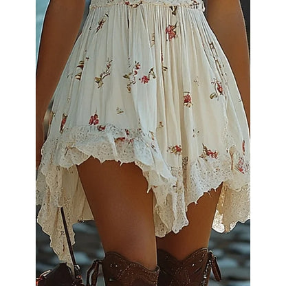 Women's Mini Dress Casual Dress Summer Dress Slip Dress Boho Dress Vintage Vacation Daily Going out Regular Fit Floral Sleeveless Straps Black White Summer