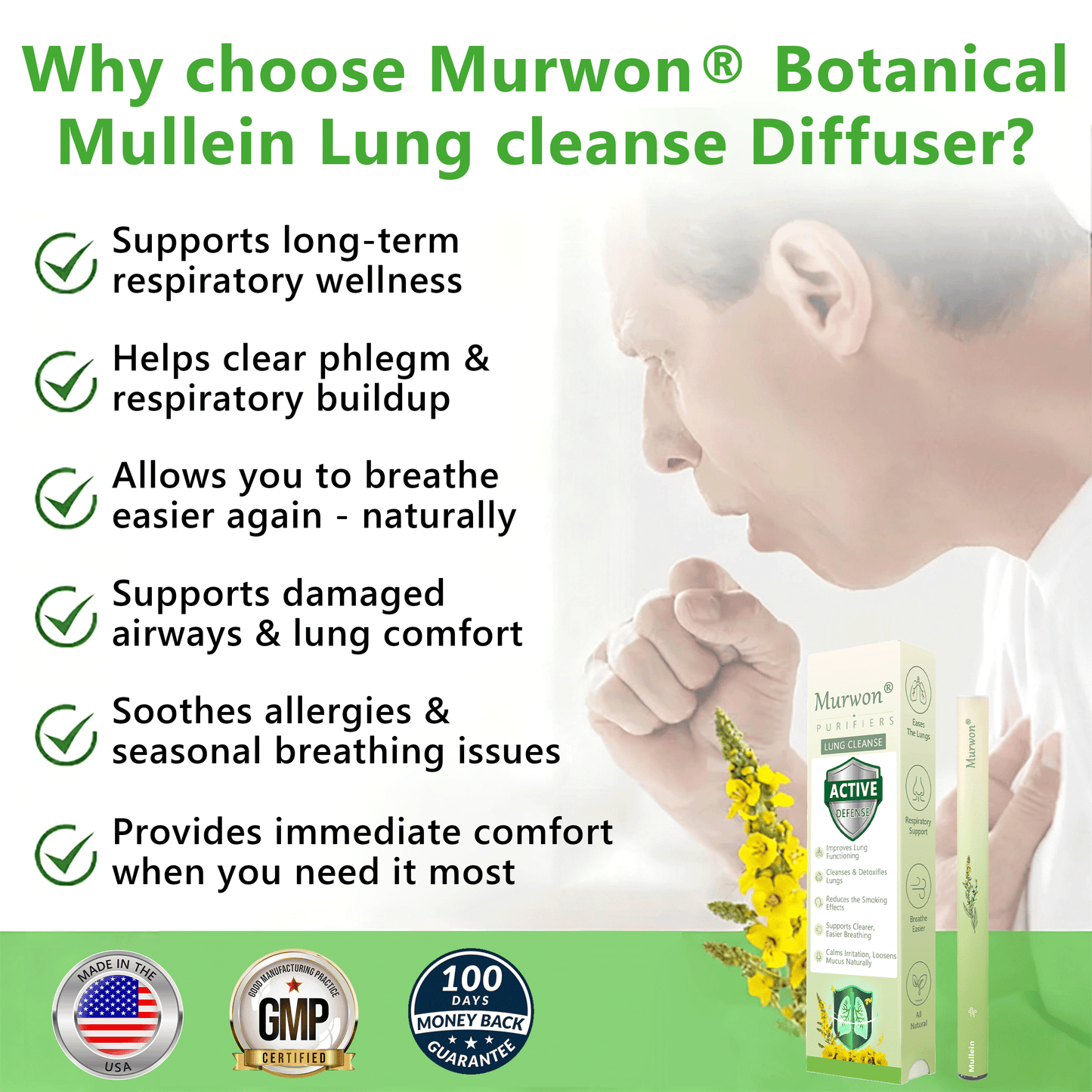 🇺🇸 𝐏𝐫𝐨𝐮𝐝𝐥𝐲 𝐌𝐚𝐝𝐞 & 𝐒𝐡𝐢𝐩𝐩𝐞𝐝 𝐢𝐧 𝐭𝐡𝐞 𝐔𝐒A✅𝐌𝐮𝐫𝐰𝒐𝒏® 𝐁𝐨𝐭𝐚𝐧𝐢𝐜𝐚𝐥 𝐌𝐮𝐥𝐥𝐞𝐢𝐧 𝐋𝐮𝐧𝐠 𝐂𝐥𝐞𝐚𝐧𝐬𝐞 𝐃𝐢𝐟𝐟𝐮𝐬𝐞𝐫🔥(👨‍⚕️Cough, Pharyngitis, shortness of breath, sputum, stuffy nose, bronchitis, bronchitis, allergy symptoms, lung discomfort)3❤️